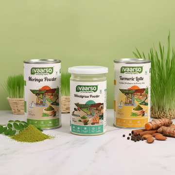 Immunity & Energy Trio - Turmeric Latte Mix,Moringa Powder & Wheatgrass Powder